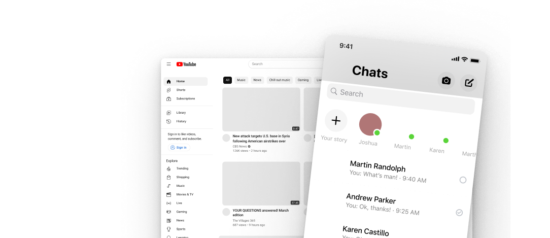 UI Design System Mockups Showcase